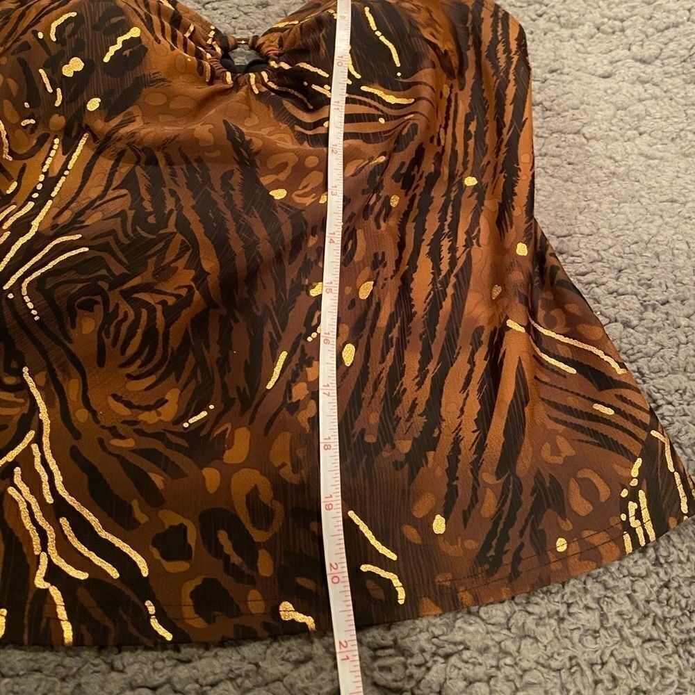 Beach Native Brown/Black Printed Tankini Sz 8 - Picture 2 of 13